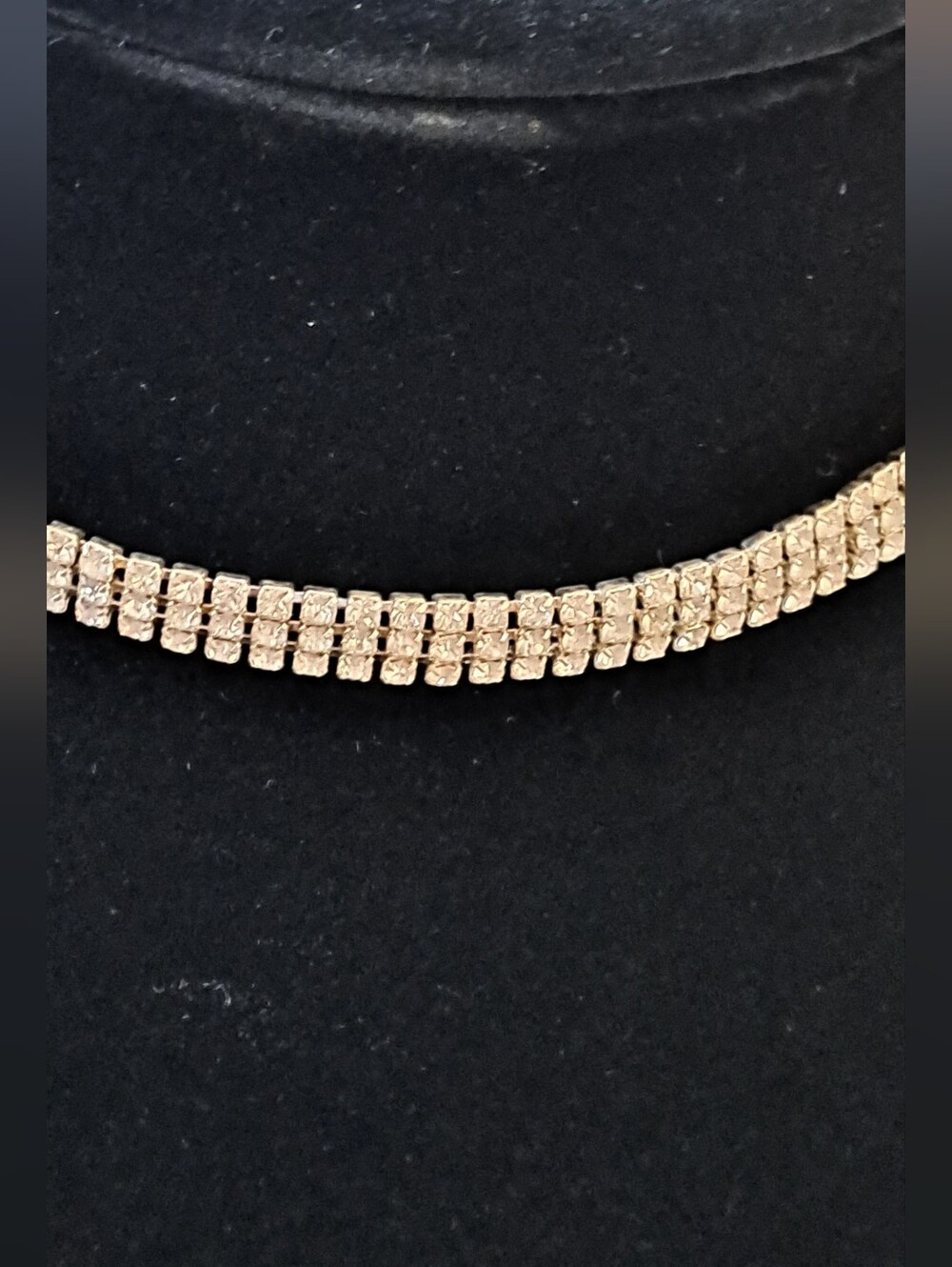 Silver-Tone Crystal Tennis Choker Necklace